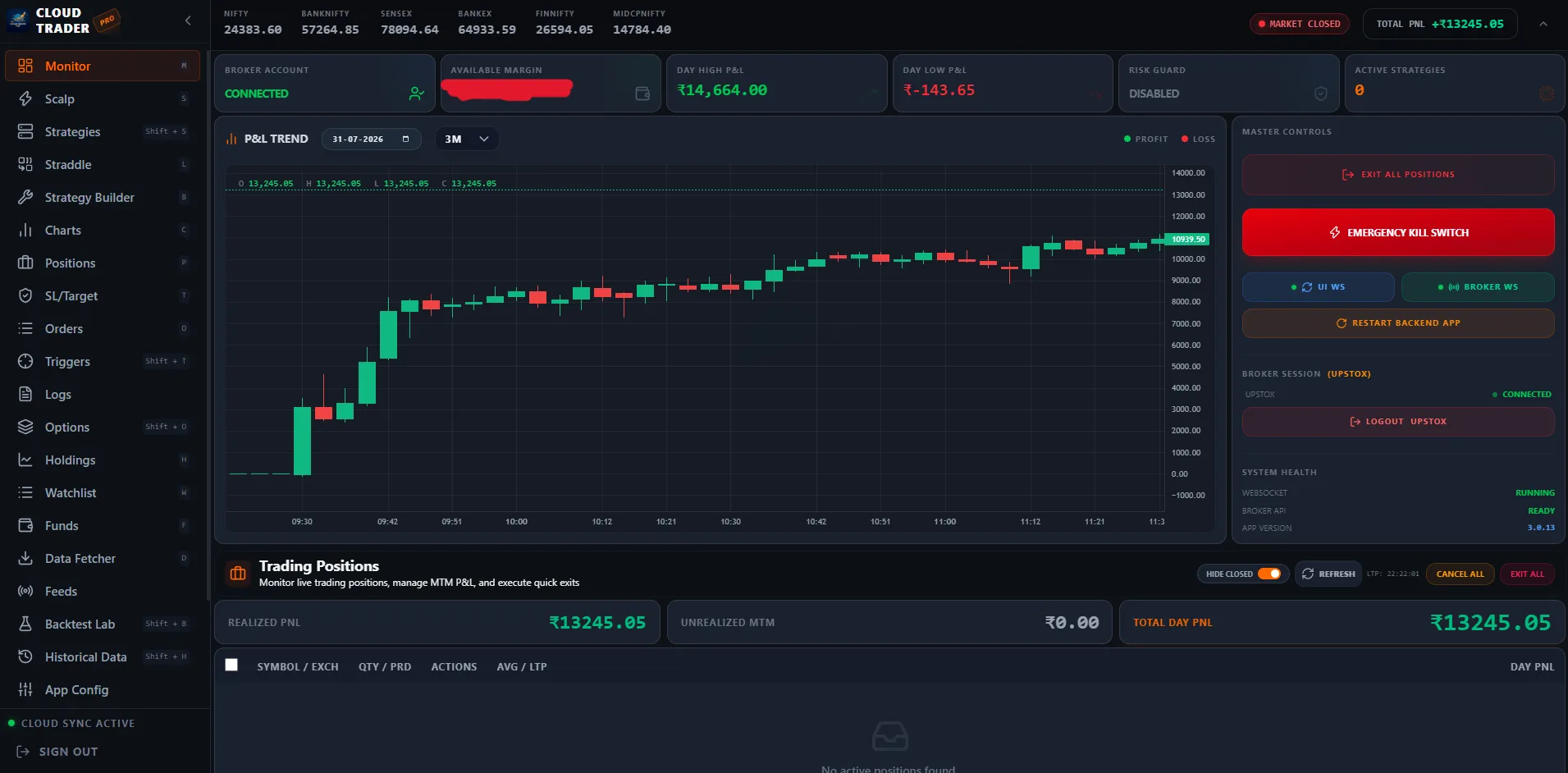 Cloud Trader Pro Software Interface